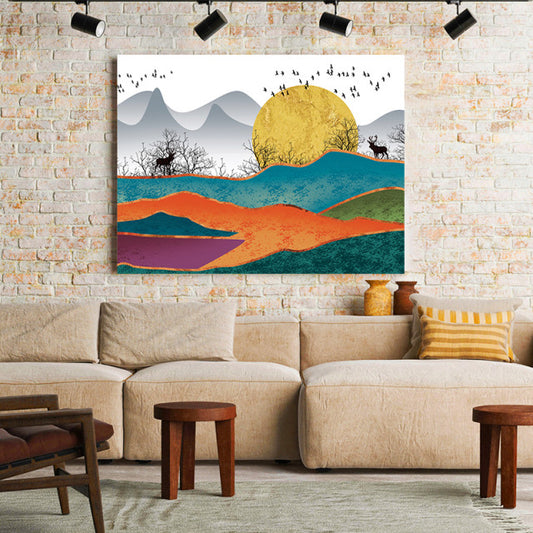 Tablou Canvas Golden Dawn Over The Hills