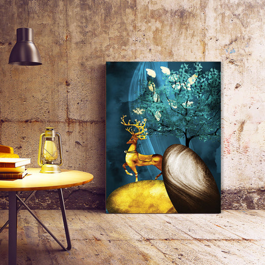 Tablou Canvas Golden Deer On The Rocks