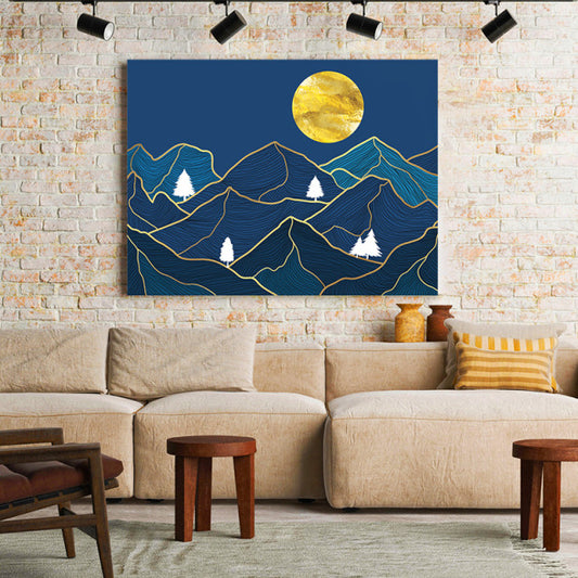 Tablou Canvas Golden Mountains And White Trees