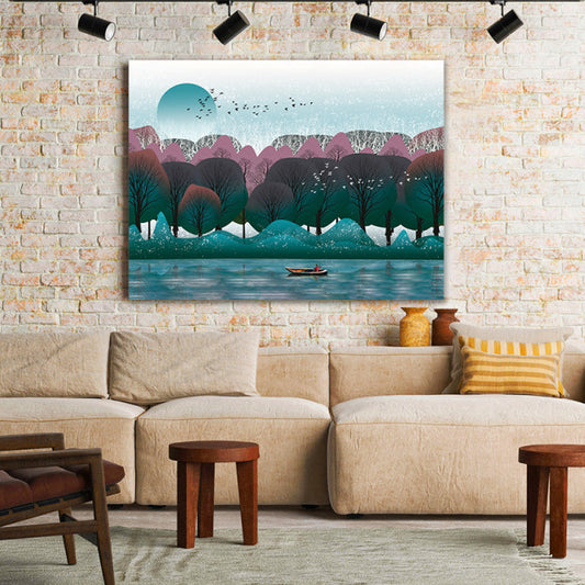 Tablou Canvas Green And Violet Forest