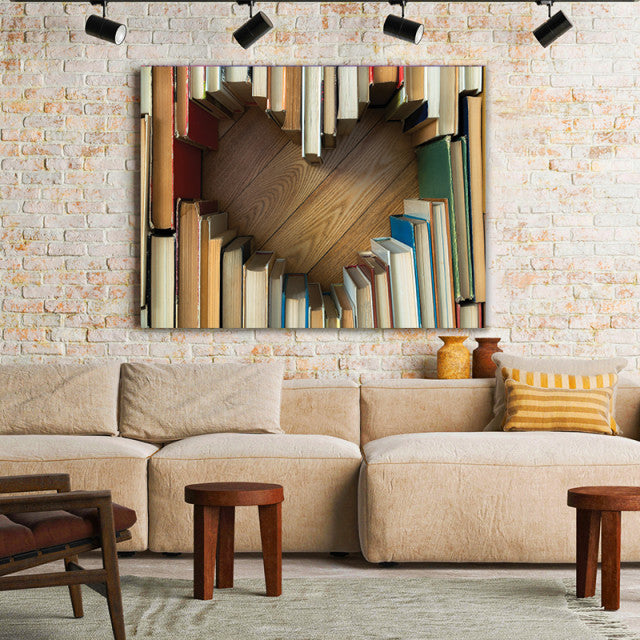 Tablou Canvas Heart Shaped Books