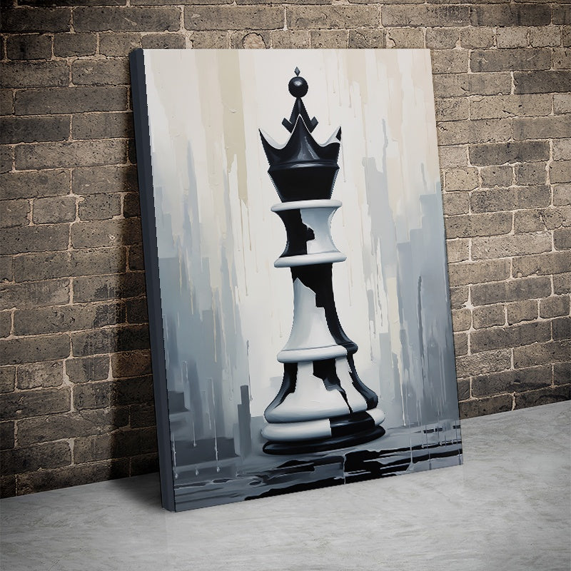 Tablou Canvas Inspirational - Piesa de sah (efect de pictura)