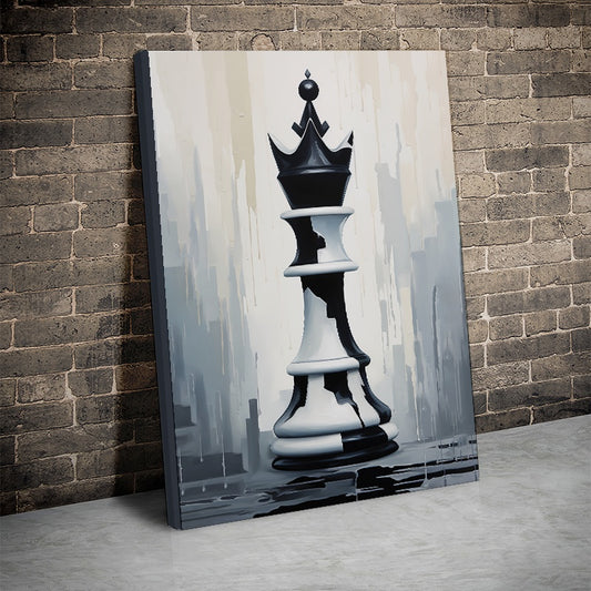 Tablou Canvas Inspirational - Piesa de sah (efect de pictura)
