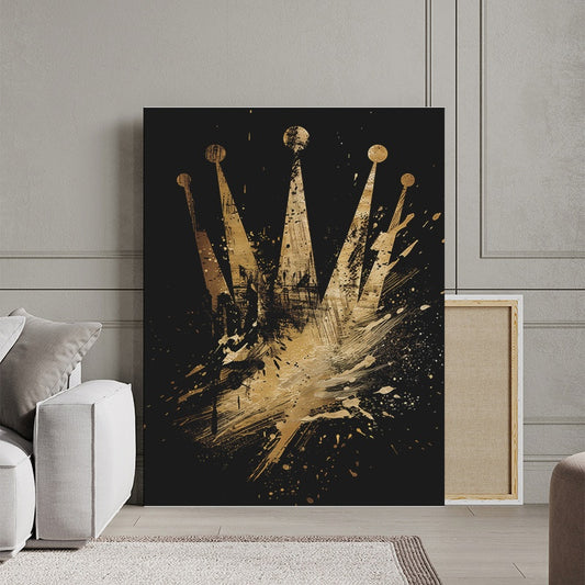 Tablou Canvas Inspirational - Splashing Golden Crown