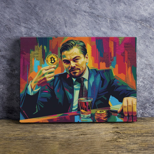 Tablou Canvas Inspirational - The Future is Bitcoin (Wolf of Wall Street)