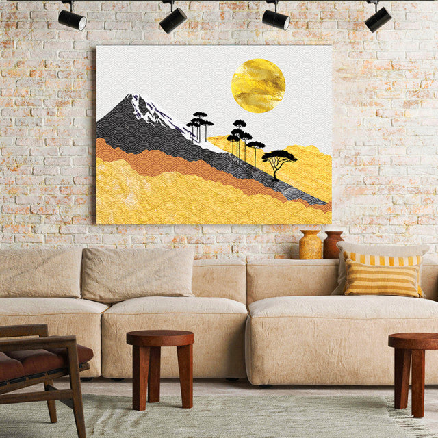 Tablou Canvas Japanese Golden Pattern