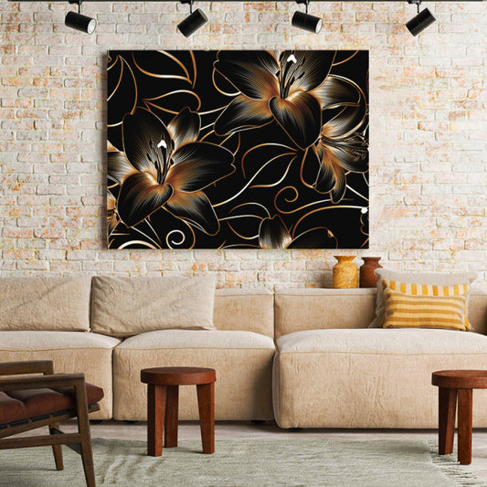 Tablou Canvas Royal Golden Lilies