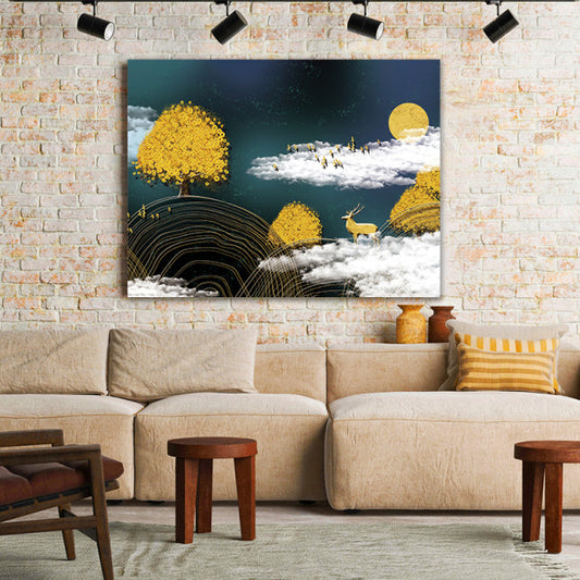 Tablou Canvas The Golden Vibes Of The Forest