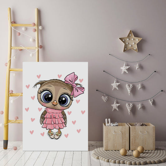Tablou Copii - Cute Pink Owl