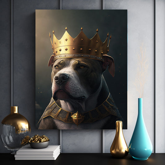 Tablou Dog with golden crown