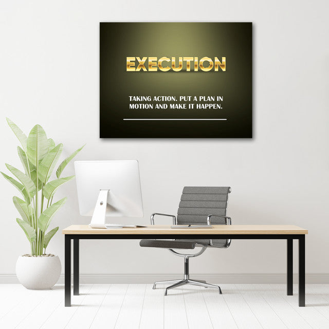 Tablou Motivational - Execution (gold)
