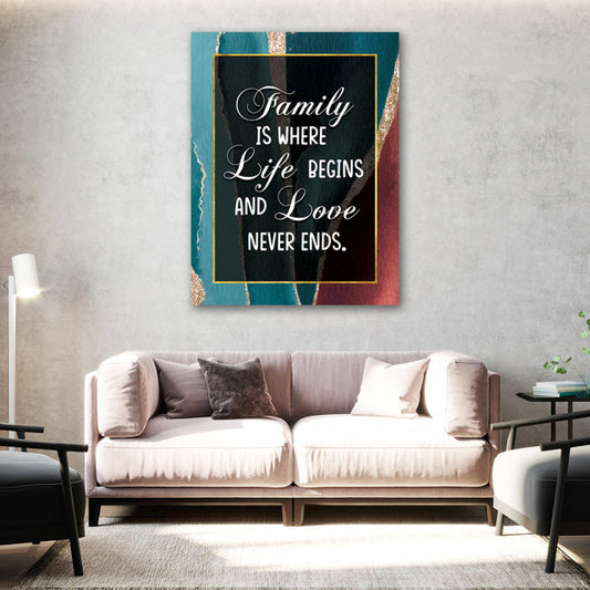 Tablou Motivational - Family is where life begins