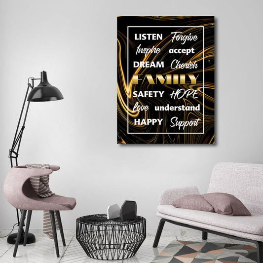 Tablou Motivational - Family keywords
