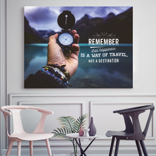 Tablou Motivational - Happiness Is A Way Of Travel