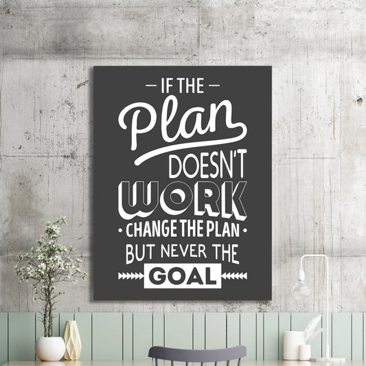 Tablou Motivational - If The Plan Doesn't Work (Vintage Grey)