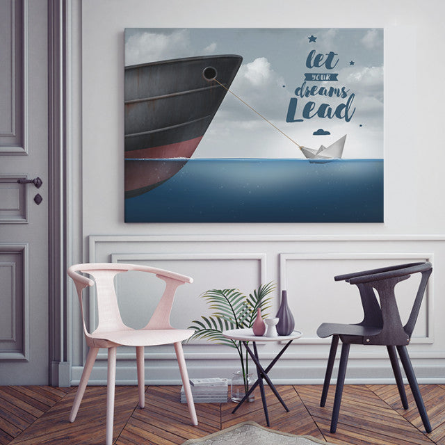 Tablou Motivational - Let Your Dreams Lead