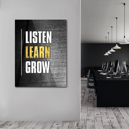 Tablou Motivational - Listen learn grow