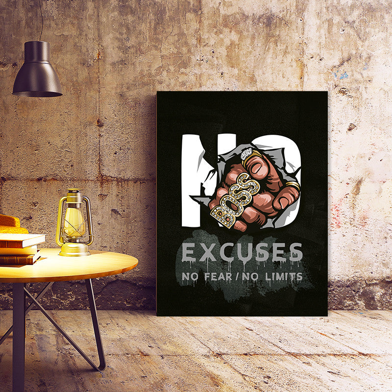 Tablou Motivational - No excuses (boss)