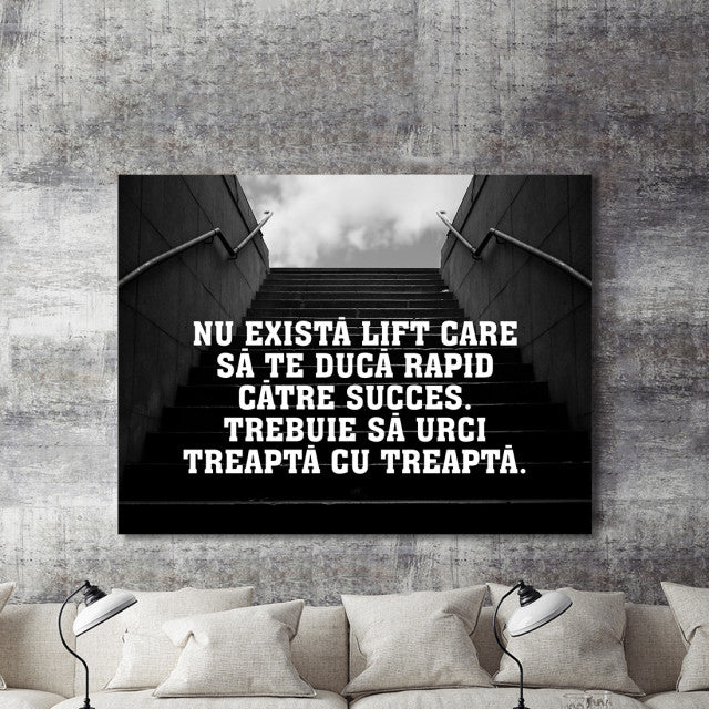 Tablou Motivational - Nu Exista Lift Spre Succes
