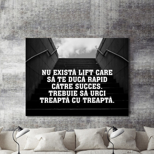 Tablou Motivational - Nu Exista Lift Spre Succes