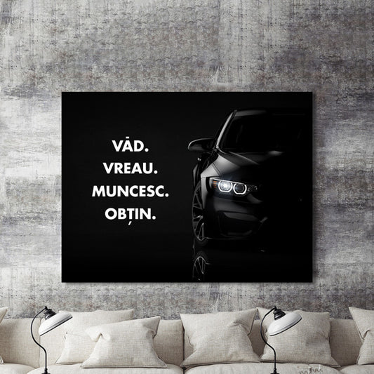 Tablou Motivational - Vad, Muncesc, Obtin