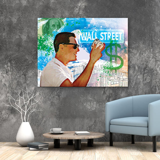 Tablou Motivational - Wolf of Wall Street (Look at my money)