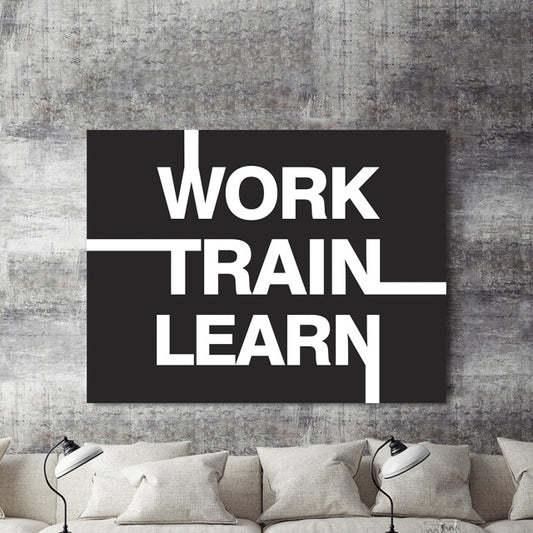 Tablou Motivational - Work, Train, Learn