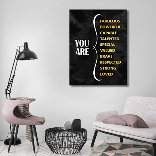 Tablou Motivational - You are everything (gold)